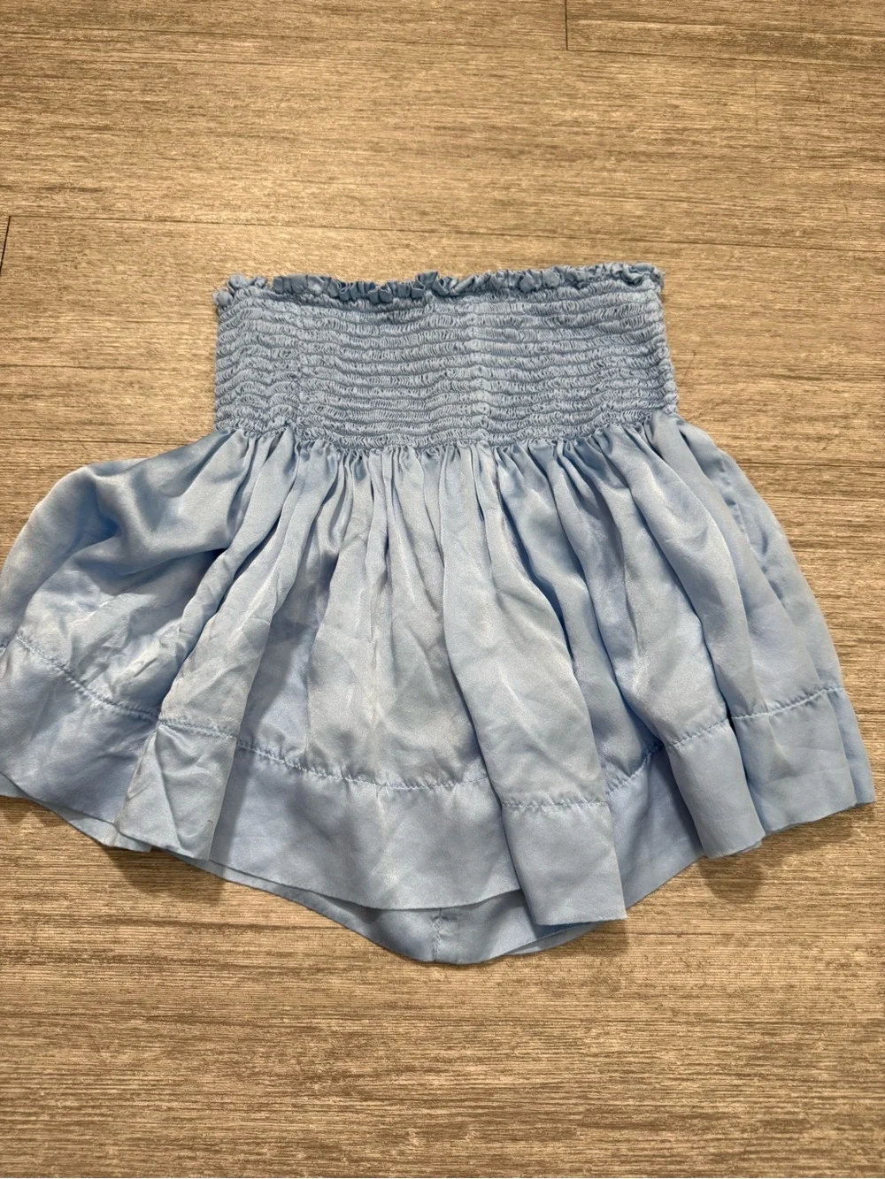 KOCH Light Blue Satin Bubble Skort Y2K Balletcore Mini Skirt Shorts Size S‎